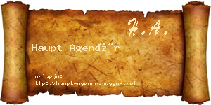 Haupt Agenór névjegykártya